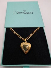 Heart Shaped Locket Pendant Women 18k gold plated chain 40 to 45cm