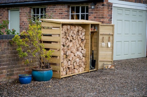Wooden log store - wooden,