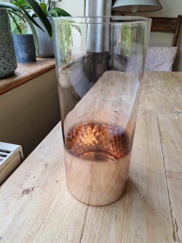 Glass vase rose gold - glass,
