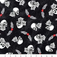 Fat Quarter Born To Ride Skull