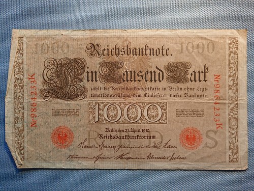 Old reichsbanknote banknote - old,