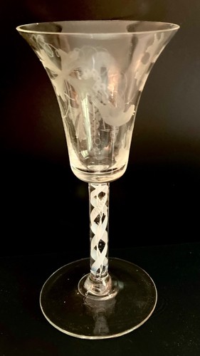 Georgian engraved blown wine - georgian,