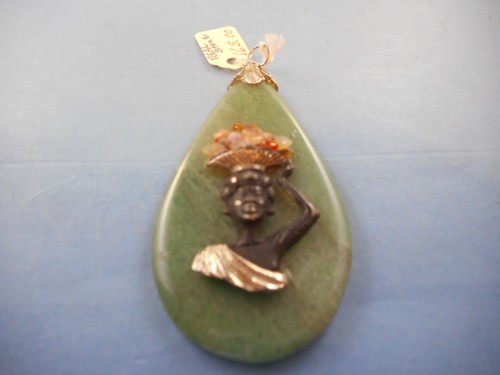 Vintage green stone with - vintage,