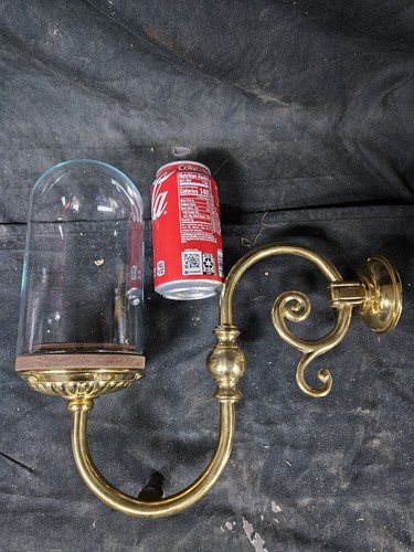Brass glass dome display - w/,