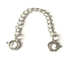 Sterling Silver 2.3mm Curb Necklace Extender  Safety Chain 1" to 6"