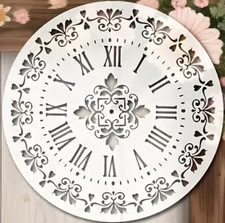 Floral Clock Face Stencil