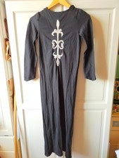 Handmade embroidered black hooded grim reaper halloween costume Unisex UK 6/XS