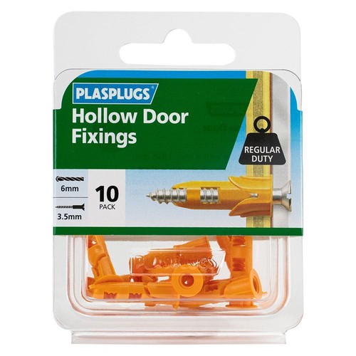 Hollow door fixings - hollow, plasplugs