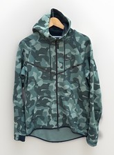 Nike Men's Camo Tech Fleece Full Zipped Hoodie, Cotton Blend, Size Small