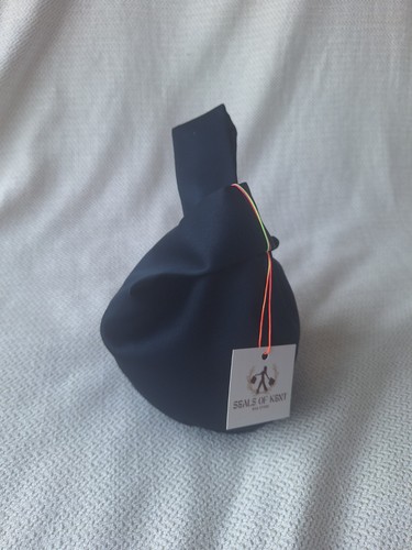 Navy blue japanese knot bag - blue,