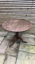 Antique Georgian Oak Tilt Top Tripod Table Rare Solid Wooden Furniture Tables