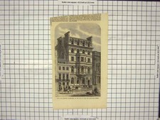 Original Old Antique Print Civil Service Clubhouse Thatched House Architecture