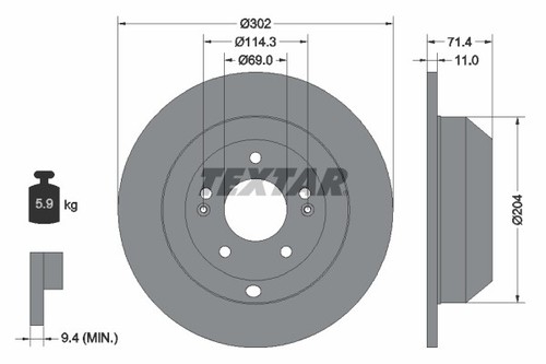 Brake disc for hyundai - disc,