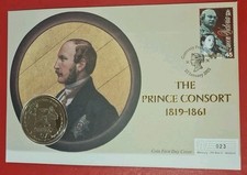 2001 " The Prince Consort 1819-1861" Gibraltar Crown Coin on Guernsey Cover