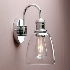 Modern Vintage Industrial Gooseneck Wall Lamp Sconce Glass Shade Light Fixture