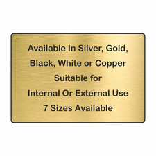 Engraved Brass or Brushed