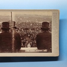 Horse Racing Stereoview C1895 Real Photo Epsom Derby Winners Enclosure