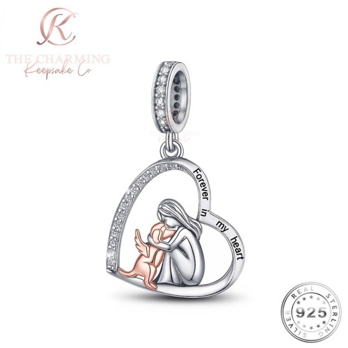 Dog charm silver - s, angel