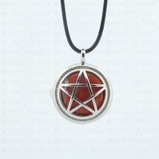 Crystal pentagram pendant - pentagram,