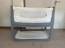 SnuzPod4 Grey Baby Bedside Crib With Snuz mattress and Snuz mattress protectors