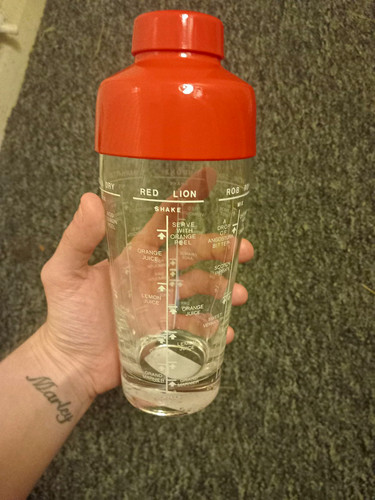 Red cocktail shaker with - red,