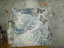 MADE IN JANE CHURCHILL 'EVELYN' BUTTERFLY  CUSHION COVER FOR 16in PAD BLUE WHITE