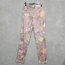 Zone Bleue Stretch Legging Size 2 Pants Skull Printed Pockets Paris France  NWT