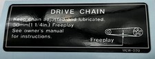 HONDA VFR800 VFR800F DRIVE CHAIN CAUTION WARNING LABEL DECAL