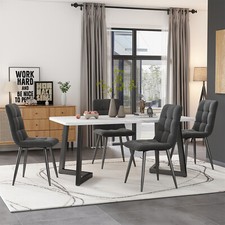 Dining Table and Chairs Set of 4 Modern Dining Table Set Kitchen Furniture Grey