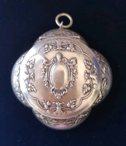 Antique french silver mirror - antique,