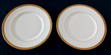2 VINTAGE ROYAL DOULTON "ROYAL GOLD" 10 1/2 INCH DINNER PLATES IN GOOD CONDITION