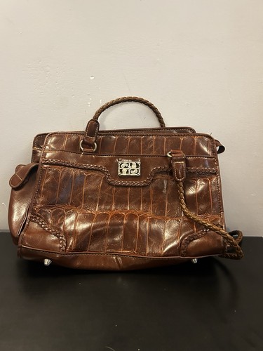 Vintage brown croc embossed - croc,