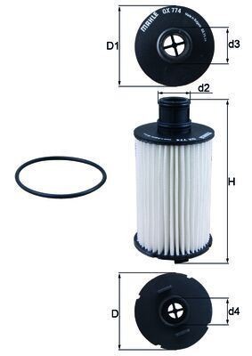 Mahle ox774d oil filter - ox774d,