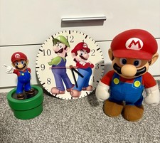 Super Mario Wall Clock/Super Mario In A Pipe Light/Jumping Mario With Game Sound