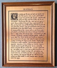 Vintage Coppercraft Etching Framed Desiderata Prose Poem By Max Ehrmann