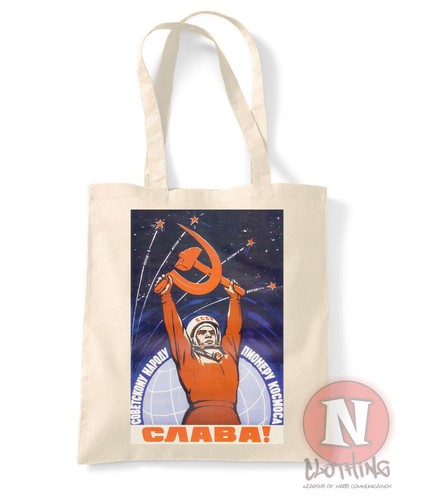 Soviet space race tote bag