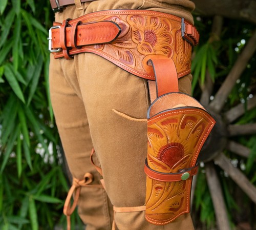 Leather western gun holster - western,