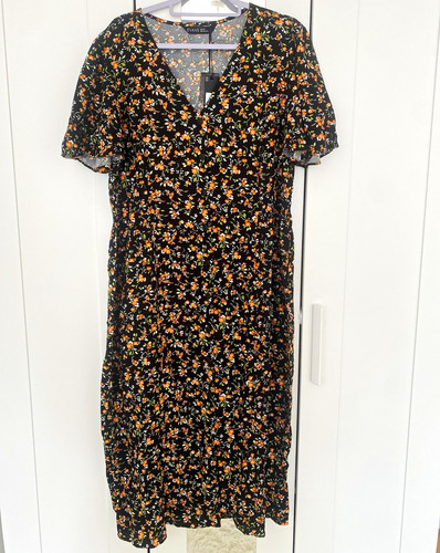 Evans black floral maxi - evans,