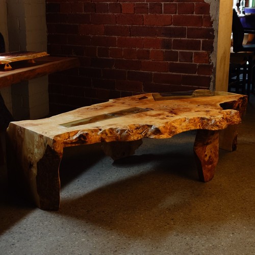 Poplar burl coffee table - burl, table.