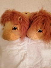Lovely Disney The Lion King 1994 Plush Simba Slippers Men's Size 8 to 10 Vgc! 
