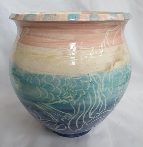 Colourful studio pottery - , vase