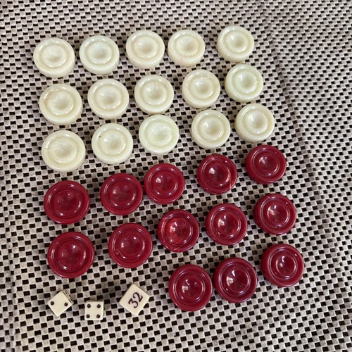 Vtg bakelite backgammon pieces - vtg,