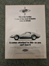 MARCOS 3 LITRE ADVERT MOTORSPORT  JULY 1969
