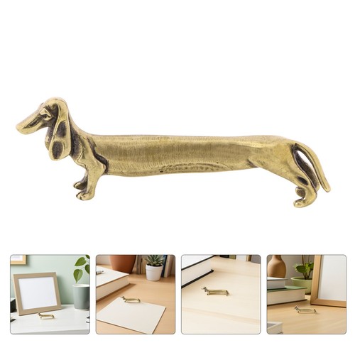 Brass dachshund dog statues - brass,