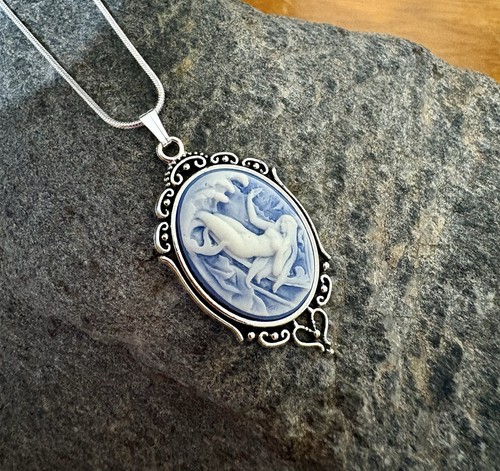 Mermaid necklace wedgwood blue - wedgwood,