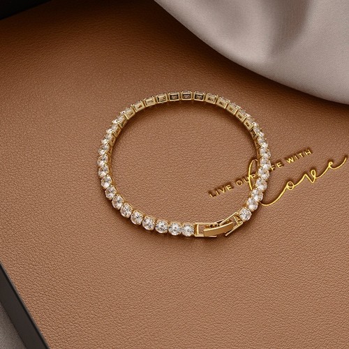 Gold diamante bracelet - gold,