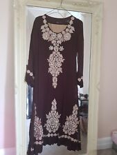 Sha Posh Designer Brown Long Kameez With Stunning Stonework size small