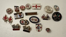 ENGLAND international Matchday & St George day x19 Enamel Football Pin Badges. 
