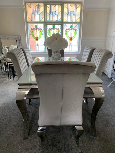 Grey velour dining - grey, room