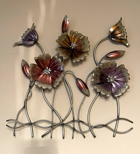 Metal floral wall hanging - wall,